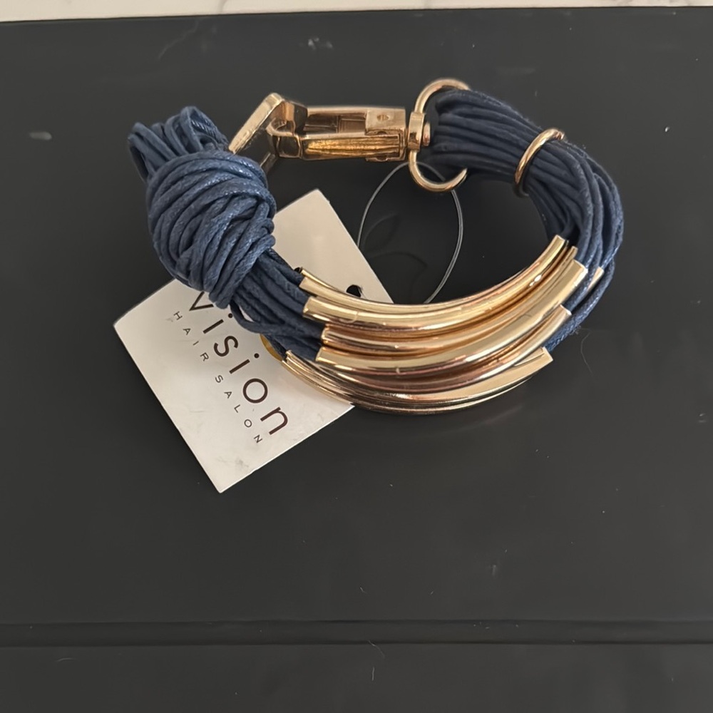 Gold and Blue Bracelet